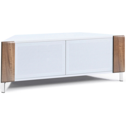 MDA Designs Corvus 2 Door White and Walnut TV Cabinet - Size: 45 x 120 x 47cm - Multi - Wilko - thumbnail 3