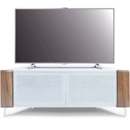 MDA Designs Corvus 2 Door White and Walnut TV Cabinet - Size: 45 x 120 x 47cm - Multi - Wilko - thumbnail 6