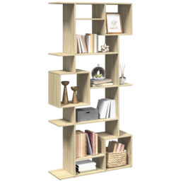 vidaXL 9 Shelf Sonoma Oak Bookcase - Size: 188 x 29 x 92cm - Brown - Wilko - thumbnail 5