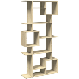 vidaXL 9 Shelf Sonoma Oak Bookcase - Size: 188 x 29 x 92cm - Brown - Wilko - thumbnail 3