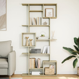 vidaXL 9 Shelf Sonoma Oak Bookcase - Size: 188 x 29 x 92cm - Brown - Wilko - thumbnail 1
