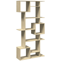 vidaXL 9 Shelf Sonoma Oak Bookcase - Size: 188 x 29 x 92cm - Brown - Wilko - thumbnail 4