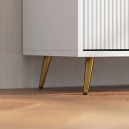 HOMCOM 2 Door 2 Shelf White TV Stand Cabinet - Size: 48.0 cm x 35.0 cm x 120.0 cmcm - Wilko - thumbnail 4