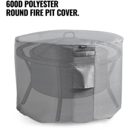 VonHaus Round Fire Pit Cover - Size: 60 x 80 x 80cm - Grey - Wilko - thumbnail 4