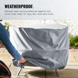 VonHaus Round Fire Pit Cover - Size: 60 x 80 x 80cm - Grey - Wilko - thumbnail 5