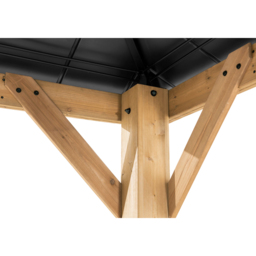 Sunjoy Bruri 3.93 x 3.35m Anthracite Cedar Wood Gazebo - Black - Wilko - thumbnail 6