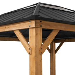 Sunjoy Bruri 3.93 x 3.35m Anthracite Cedar Wood Gazebo - Black - Wilko - thumbnail 5