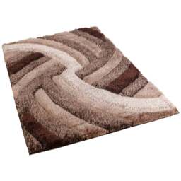 Desire Rug Modern Bronze Swirl Shimmer Soft Shaggy Area Rug 120 x 170cm - Desire Rugs - Wilko