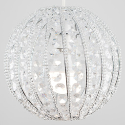 ValueLights Bead Acrylic Ball Pendant Shade - Size: 22.5 x 24 x 24cm - Silver - Wilko - thumbnail 5