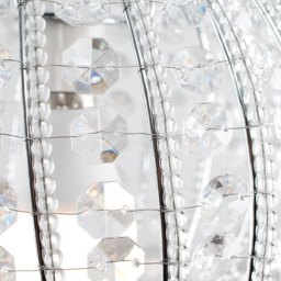 ValueLights Bead Acrylic Ball Pendant Shade - Size: 22.5 x 24 x 24cm - Silver - Wilko - thumbnail 6