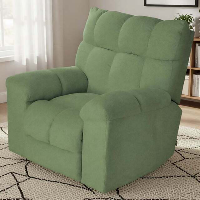 Living and Home Green Chenille Electric Swivel Recliner Chair with USB Charging - Size: 105 x 102 x 150cm - Wilko - image 1