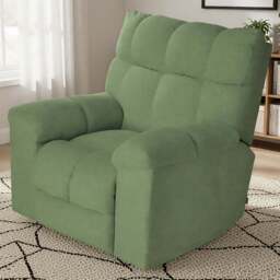Living and Home Green Chenille Electric Swivel Recliner Chair with USB Charging - Size: 105 x 102 x 150cm - Wilko