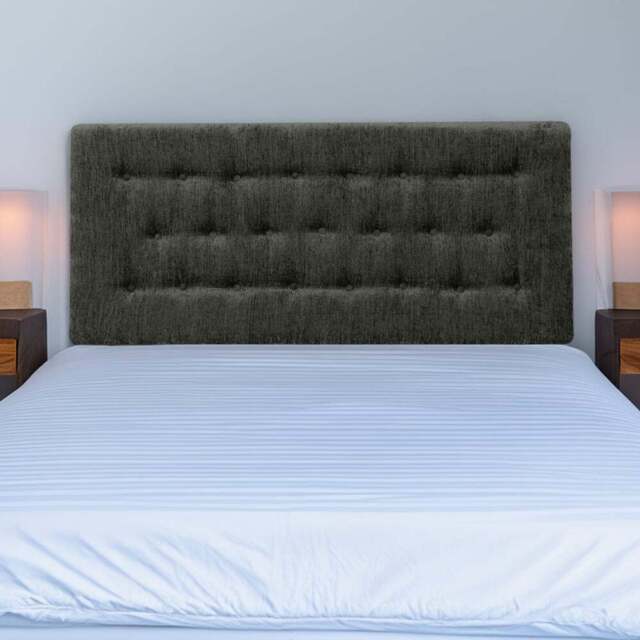 Bedmaster Lona Super King Size Charcoal Chenille Buttoned Headboard - Grey - Wilko - image 1