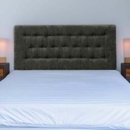 Bedmaster Lona Super King Size Charcoal Chenille Buttoned Headboard - Grey - Wilko