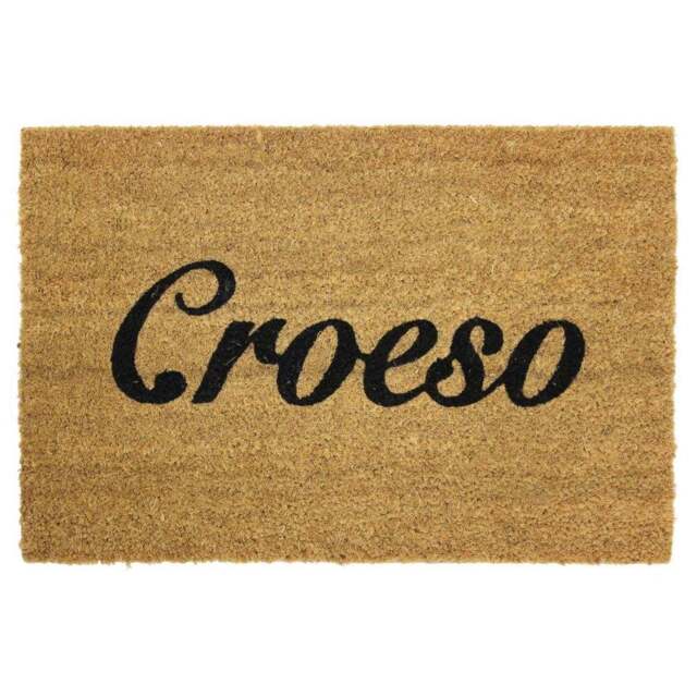 JVL Latex Coir Croeso Doormat 40 x 60cm - Brown - JVL Homewares - Wilko - image 1