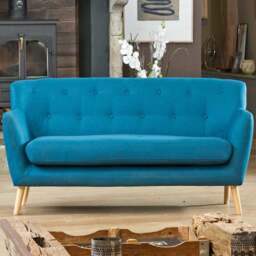 Lynwood 3 Seater Teal Fabric Sofa - Blue - Artemis Home - Wilko