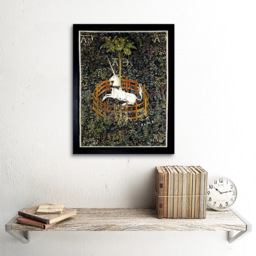 Wee Blue Coo Medieval Tapestry Unknown Hunt Unicorn Captivity Framed Wall Art Print 30 x 41cm - Size: 43.3 x 33.3 x 1.5cm - Black - Wilko - thumbnail 3