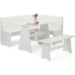 Julian Bowen Newport 5 Seater Corner Dining Set with Storage Bench Surf White - Wilko - thumbnail 3