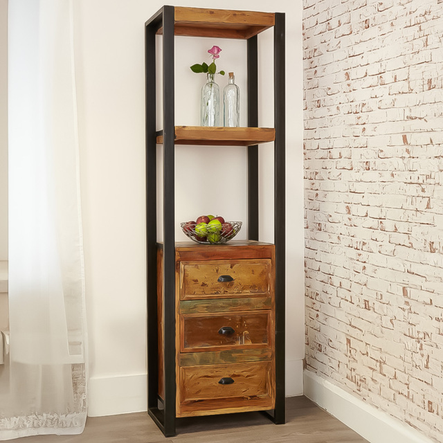 Baumhaus Urban Chic 3 Drawer 2 Shelf Alcove Bookcase - Multi - Wilko - image 1