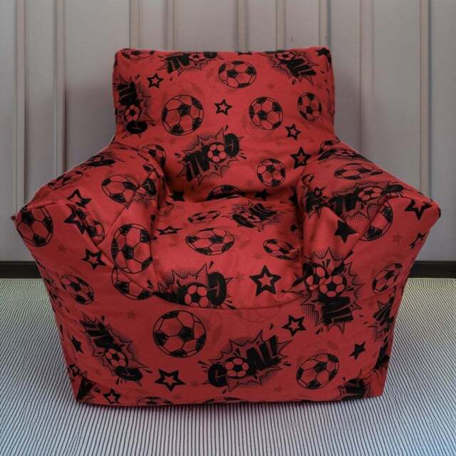 Kaikoo Goal Print Funzee Bean Bag Chair - Red - Wilko - image 1
