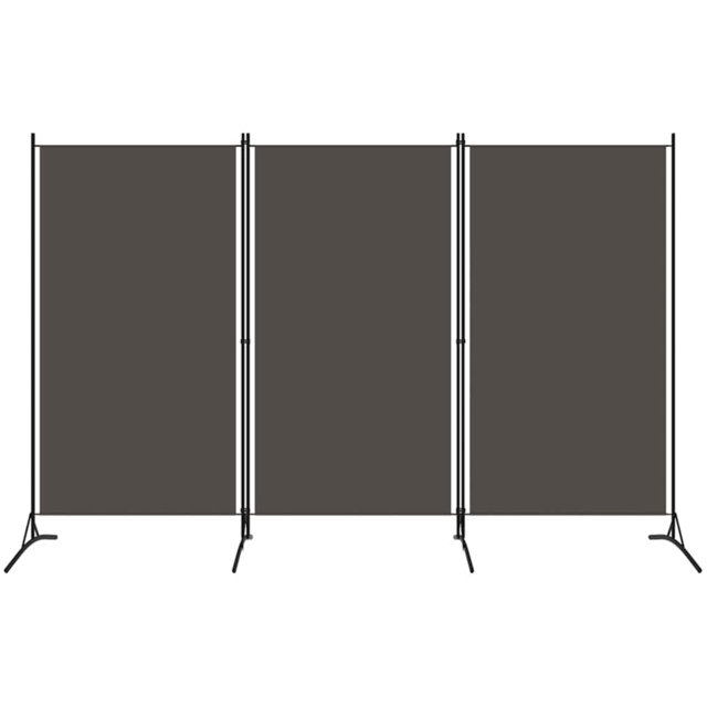 vidaXL Anthracite 3 Panel Room Divider 260 x 180cm - Size: 3 Panels - Grey - Wilko - image 1