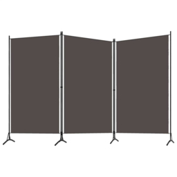 vidaXL Anthracite 3 Panel Room Divider 260 x 180cm - Size: 3 Panels - Grey - Wilko - thumbnail 3