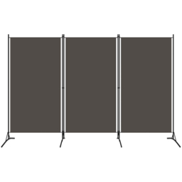 vidaXL Anthracite 3 Panel Room Divider 260 x 180cm - Size: 3 Panels - Grey - Wilko - thumbnail 1