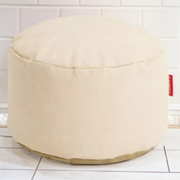 Kaikoo Cream Faux Leather Footstool - Wilko