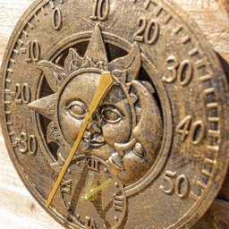 Marco Paul 12 Inch Sun And Moon Thermometer And Clock - Size: 33.5 x 32 x 6.5cm - Brown - Wilko - thumbnail 6