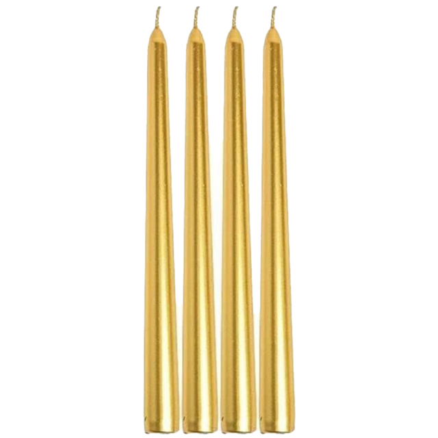 Marco Paul Silver Scented Taper Candles 4 Pack - Size: 6 x 11 x 6cm - Gold - Wilko - image 1