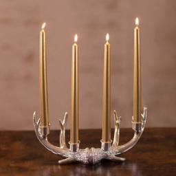 Marco Paul Silver Scented Taper Candles 4 Pack - Size: 6 x 11 x 6cm - Gold - Wilko - thumbnail 3