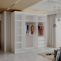 Sliding Wardrobes 4U 2 Sliding Door White Modern Grid Mirrored Wardrobe 200cm - Size: 2 Door - Wilko - thumbnail 5