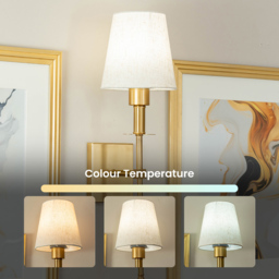 ValueLights Kincaid Plated Gold Cream Shade LED Wall Light 2 Pack - Wilko - thumbnail 7