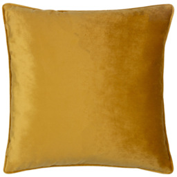 Paoletti Bloomsbury Mustard Geometric Cut Velvet Piped Cushion - Size: 50 x 50cm - Multi - Wilko - thumbnail 4