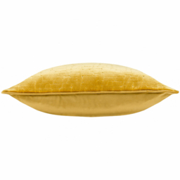 Paoletti Bloomsbury Mustard Geometric Cut Velvet Piped Cushion - Size: 50 x 50cm - Multi - Wilko - thumbnail 5