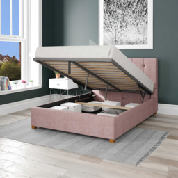 Aspire Hepburn Double Tea Rose Pure Pastel Cotton Ottoman Bed - Pink - Aspire Beds - Wilko - thumbnail 3