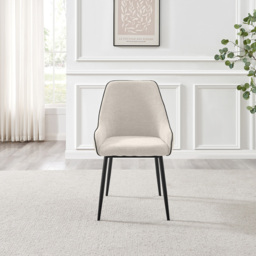 Furniturebox Belton Set of 2 Cream and Black Dining Chair - Wilko - thumbnail 7