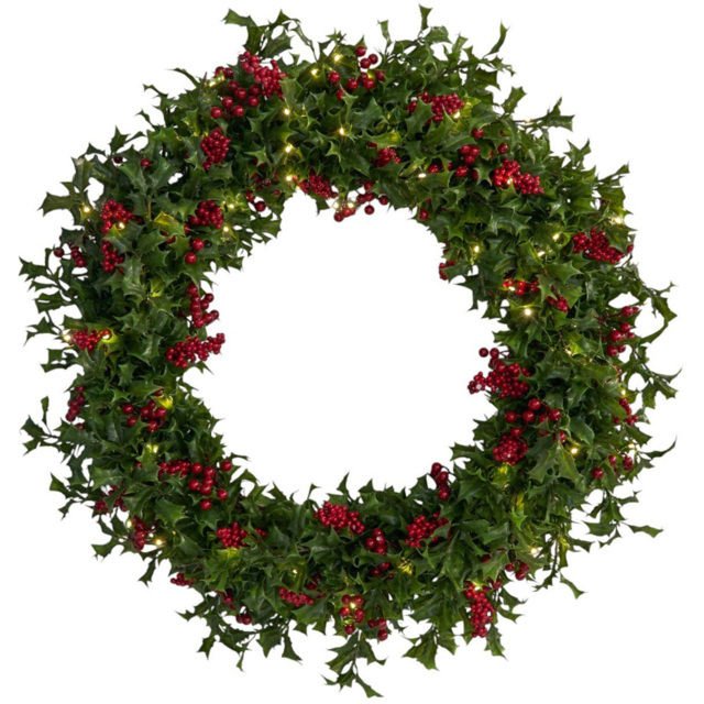 Large Red Berry and Holly Wreath - Wilko - image 1