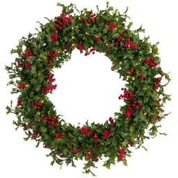 Large Red Berry and Holly Wreath - Wilko - thumbnail 4