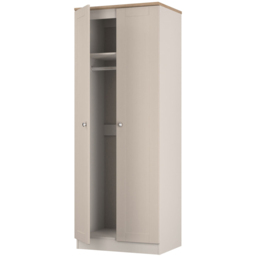 Crowndale Sussex 2 Door Kashmir Ash and Bardolino Oak Tall Wardrobe Ready Assembled - Kashmir Ash & Bardolino Oak - Wilko - thumbnail 5