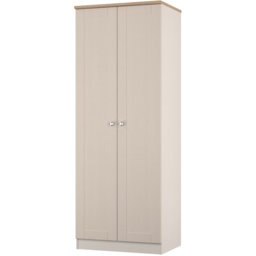 Crowndale Sussex 2 Door Kashmir Ash and Bardolino Oak Tall Wardrobe Ready Assembled - Kashmir Ash & Bardolino Oak - Wilko - thumbnail 4