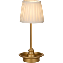 Lighting Collection Pleated Fabric Shade Gold Rechargeable LED Table Lamp - Size: 37 x 17 x 17cm - Champagne Gold - Wilko - thumbnail 4
