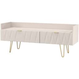 Crowndale Diamond 2 Drawer Kashmir Matt Wide TV Unit Ready Assembled - Size: 50 x 128 x 39cm - Wilko - thumbnail 5