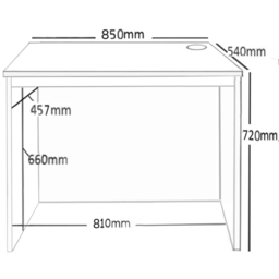 R White Cabinets Home Office Desk Brown - Size: 72.8 x 85 x 54cm - Wilko - thumbnail 6