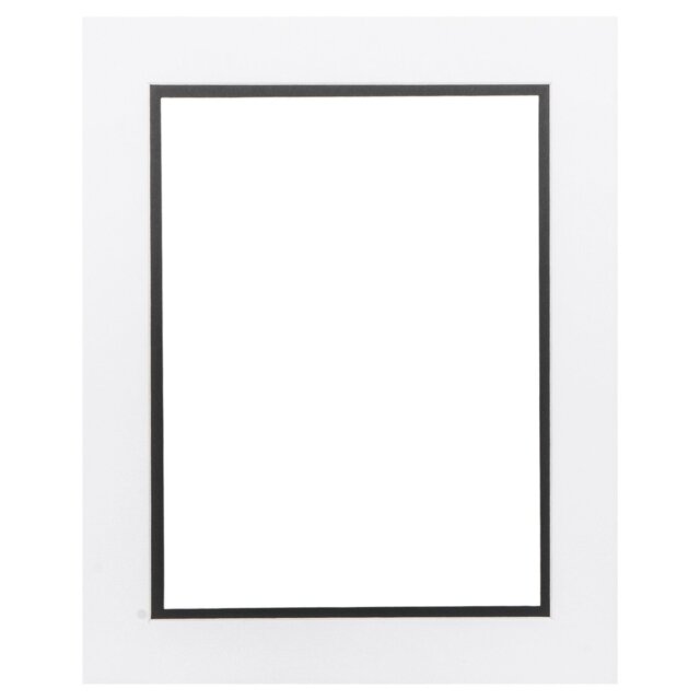 White and Black Double Picture Mount Photo Frame 8 x 6 inch - Size: A5 - The Port. Co Gallery - Wilko - image 1