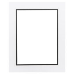 White and Black Double Picture Mount Photo Frame 8 x 6 inch - Size: A5 - The Port. Co Gallery - Wilko - thumbnail 1