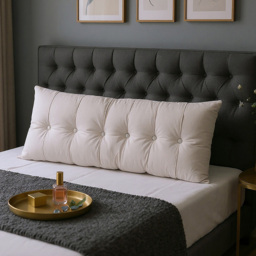 Living and Home Light Grey Chenille Headboard Pillow 60 x 180cm - Size: 60 x 180 x 18cm - Wilko - thumbnail 3