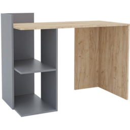 Shefa Iris 2 Shelf Computer Desk Anthracite and Gold Craft Oak - Size: 106 x 1124 x 543cm - Anthracite - Gold craft oak - Wilko - thumbnail 3