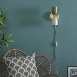 ValueLights Tate Brass Plate Up and Down Plug-In LED Wall Light - Size: 23 x 12 x 12cm - Multi - Wilko - thumbnail 6
