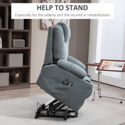 HOMCOM Grey Electric Recliner Lift Chair with Vibration Massage - Size: Single - Wilko - thumbnail 5
